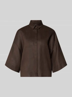 Bluzka lniana o pudełkowym kroju z rękawem o dł. 3/4 model 'RITO' MM by Max Mara