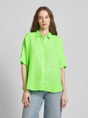 Bluzka lniana w jednolitym kolorze Emily Van den Bergh