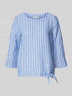 bluzka lniana w kroju regular fit z rękawem o dł. 3/4 Christian Berg Woman