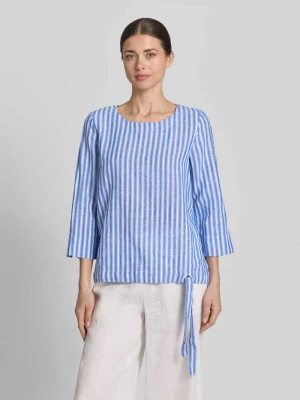 bluzka lniana w kroju regular fit z rękawem o dł. 3/4 Christian Berg Woman