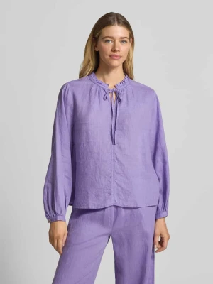 bluzka lniana z kołnierzykiem serafino i wiązaniem Emily Van den Bergh