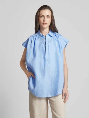 Bluzka lniana z krótkimi rękawami Polo Ralph Lauren