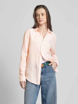 Bluzka lniana z listwą guzikową Polo Ralph Lauren