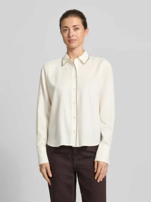 bluzka lniana z ozdobnym szwem i kołnierzykiem typu kent Christian Berg Woman Selection