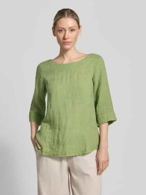 Bluzka lniana z rękawem 3/4 o kroju regular fit model 'La44ura' ZABAIONE