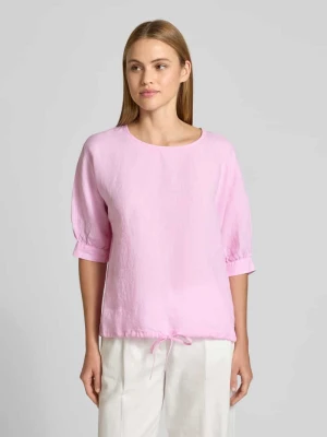 bluzka lniana z trokiem i okrągłym dekoltem FYNCH-HATTON