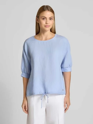 bluzka lniana z trokiem i okrągłym dekoltem FYNCH-HATTON