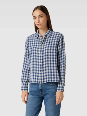 Bluzka lniana ze wzorem w szkocką kratę Polo Ralph Lauren