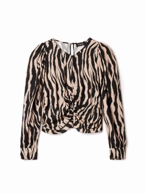 Bluzka marszczenie zebra Desigual