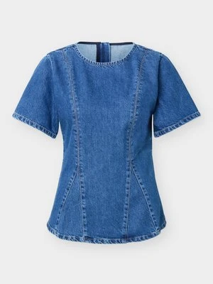 Bluzka MSCH Copenhagen niebieski denim