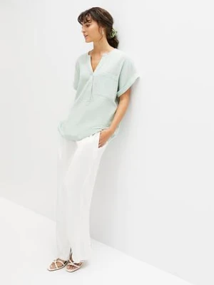 Bluzka muślinowa z krótki rękawem bonprix