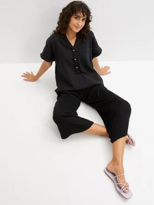 Bluzka muślinowa z krótki rękawem bonprix