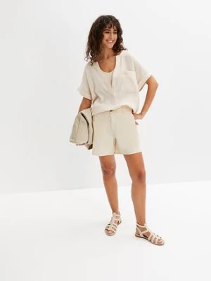 Bluzka muślinowa z krótki rękawem bonprix