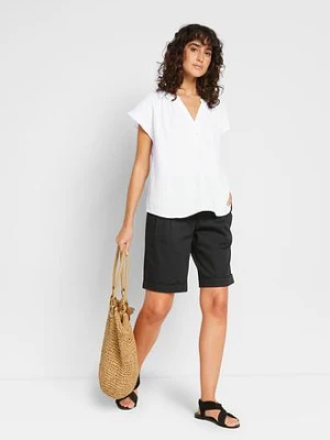 Bluzka muślinowa z krótkim rękawem, z czystej bawełny bonprix