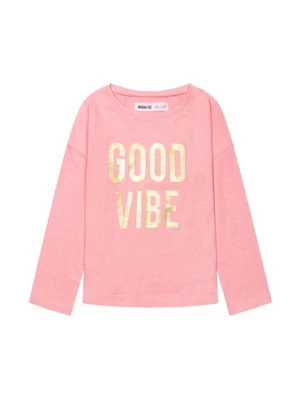 Bluzka niemowlęca bawełniana różowa- Good vibe Minoti