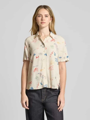 Bluzka o krój regular fit z wiskozy ze wzorem na całej powierzchni Jake*s Casual