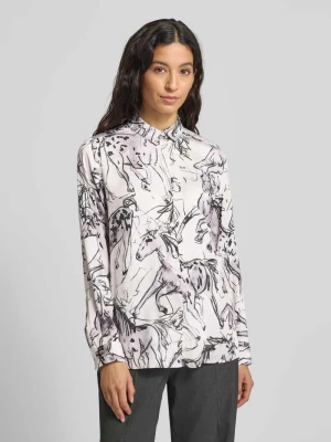 Bluzka o krój regular fit z wiskozy ze wzorem na całej powierzchni milano italy