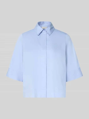 Bluzka o kroju boxy fit z krytą plisą guzikową milano italy