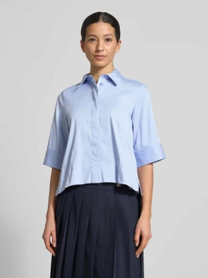 Bluzka o kroju boxy fit z krytą plisą guzikową milano italy