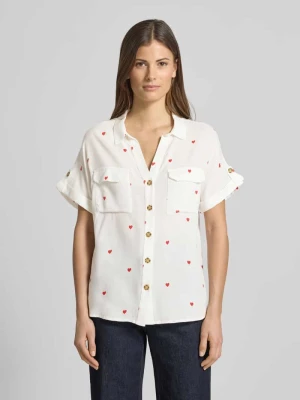 Bluzka o kroju comfort fit z czystej wiskozy model 'BUMPY' Vero Moda