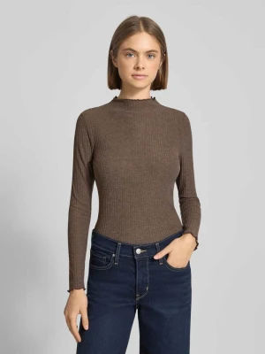 Bluzka o kroju comfort fit z długim rękawem i dodatkiem wiskozy model ‘EMMA’ Only