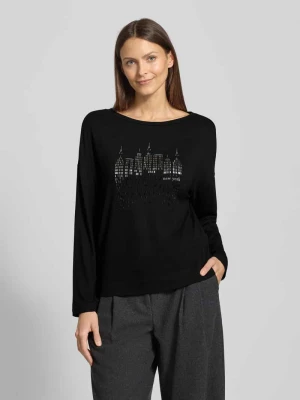 Bluzka o kroju oversized z długim rękawem i detalem z logo comma