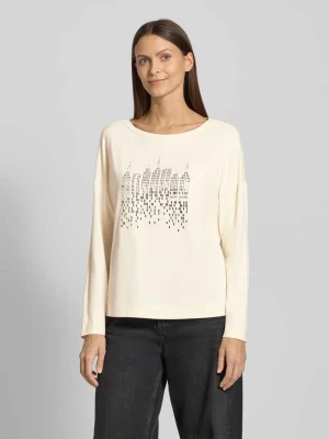 Bluzka o kroju oversized z długim rękawem i detalem z logo comma