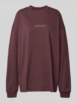 Bluzka o kroju oversized z długim rękawem i wyhaftowanym logo Karo Kauer