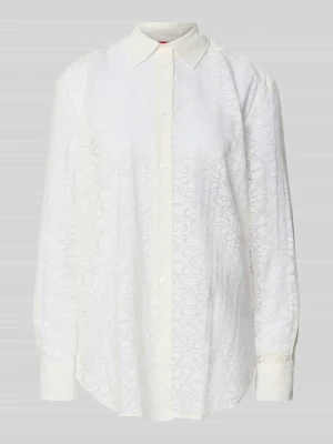 Bluzka o kroju oversized z mieszanki wiskozy model ‘THE OVERSIZE SHIRT’ HUGO