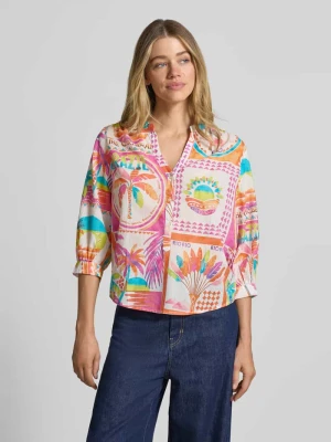 Bluzka o kroju regular fit we wzorze na całej powierzchni z rękawem o dł. 3/4 Emily Van den Bergh