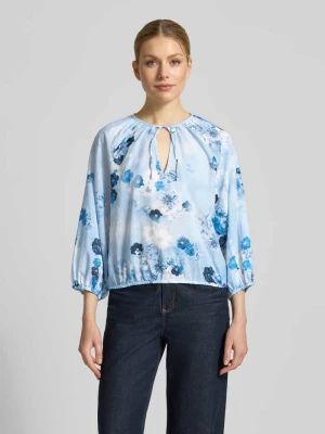 bluzka o kroju regular fit we wzorze na całej powierzchni z wycięciem w kształcie łezki monari