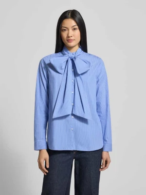 Bluzka o kroju regular fit wiązaniem pod szyją i listwą guzikową milano italy