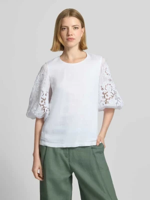 Bluzka o kroju regular fit z ażurową koronką model 'ORDINE' Max Mara Studio
