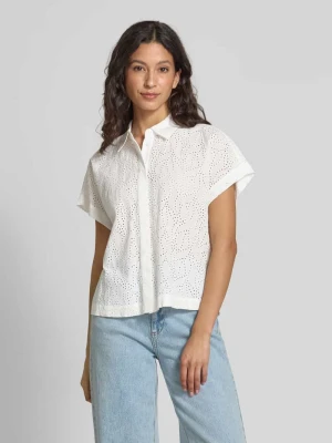 Bluzka o kroju regular fit z ażurowym wzorem model ‘Fessin’ Opus