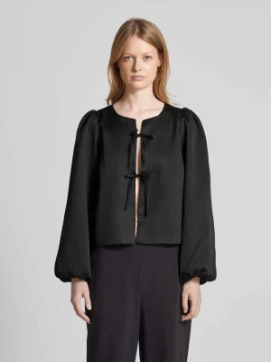 Bluzka o kroju regular fit z bufiastymi rękawami model ‘Daliska Dull’ NEO NOIR