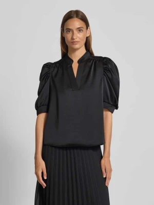 Bluzka o kroju regular fit z bufiastymi rękawami model ‘Roella’ NEO NOIR