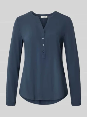 Bluzka o kroju regular fit z czystej wiskozy z dekoltem z lamówką Christian Berg Woman
