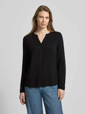 Bluzka o kroju regular fit z czystej wiskozy z dekoltem z lamówką Christian Berg Woman