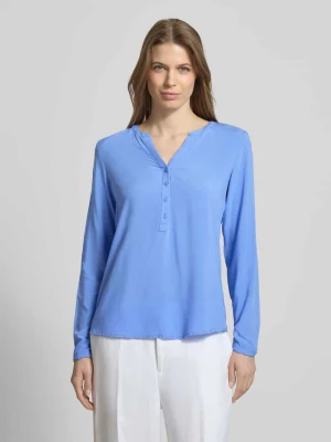Bluzka o kroju regular fit z czystej wiskozy z dekoltem z lamówką Christian Berg Woman