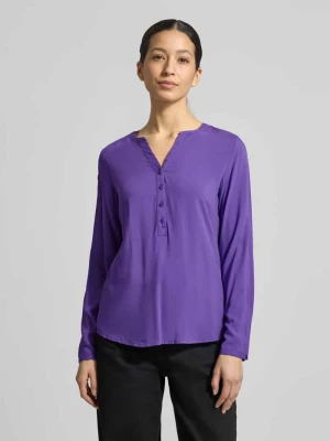 Bluzka o kroju regular fit z czystej wiskozy z dekoltem z lamówką Christian Berg Woman