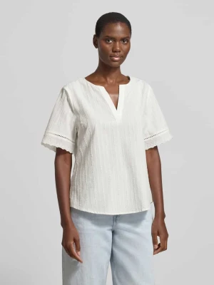 bluzka o kroju regular fit z dekoltem w serek model 'Ane' FREE/QUENT