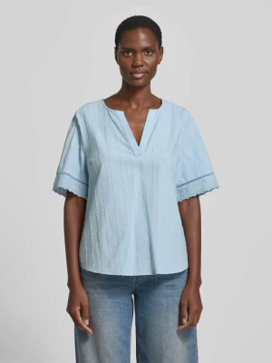 bluzka o kroju regular fit z dekoltem w serek model 'Ane' FREE/QUENT