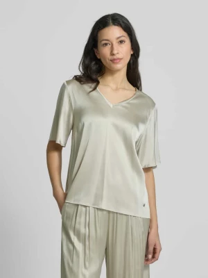 Bluzka o kroju regular fit z dekoltem w serek model ‘EVIE’ MOS MOSH