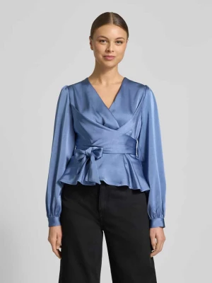 Bluzka o kroju regular fit z dekoltem w serek model ‘Rista’ NEO NOIR