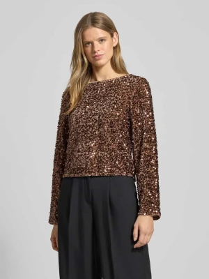 Bluzka o kroju regular fit z długim rękawem i cekinami model ‘CONFIDENCE’ Only
