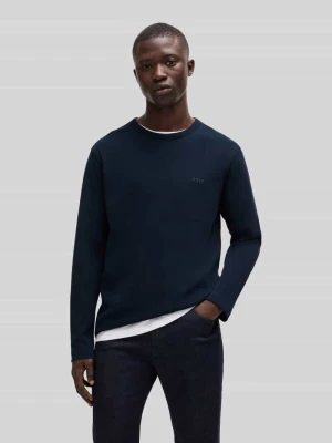 Bluzka o kroju regular fit z długim rękawem i fakturą wafla model ‘TEMPESTO’ Boss Orange