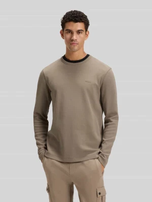 Bluzka o kroju regular fit z długim rękawem i fakturą wafla model ‘TEMPESTO’ Boss Orange