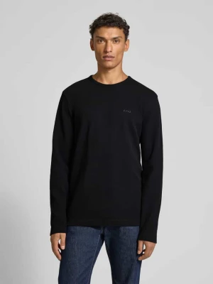 Bluzka o kroju regular fit z długim rękawem i fakturą wafla model ‘TEMPESTO’ Boss Orange