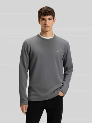 Bluzka o kroju regular fit z długim rękawem i fakturą wafla model ‘TEMPESTO’ Boss Orange