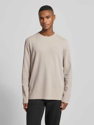 Bluzka o kroju regular fit z długim rękawem i fakturą wafla model ‘TEMPESTO’ Boss Orange